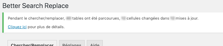 Résultat de Better Search Replace