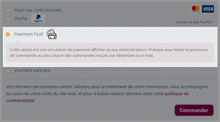 RR Fictitious Payment Option for Admin