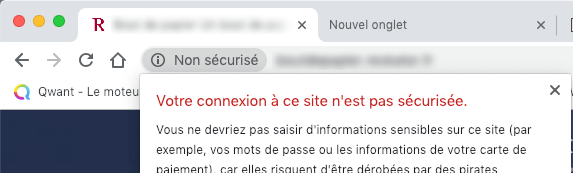 Alerte de site Non sécurisé